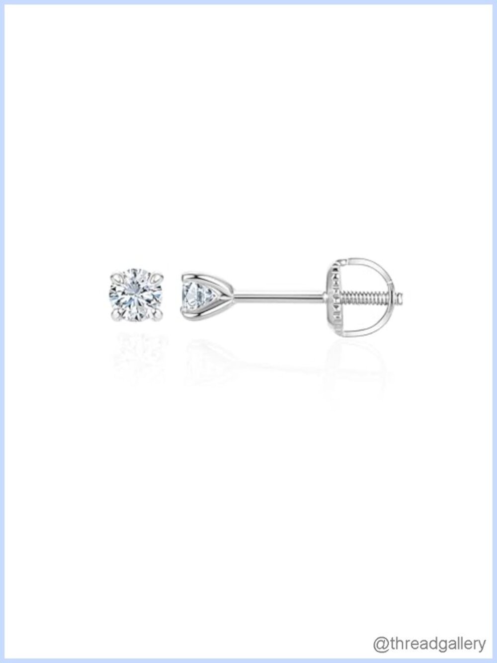 Lab Grown Diamond Stud Earrings Hypoallergenic Sterling Silver